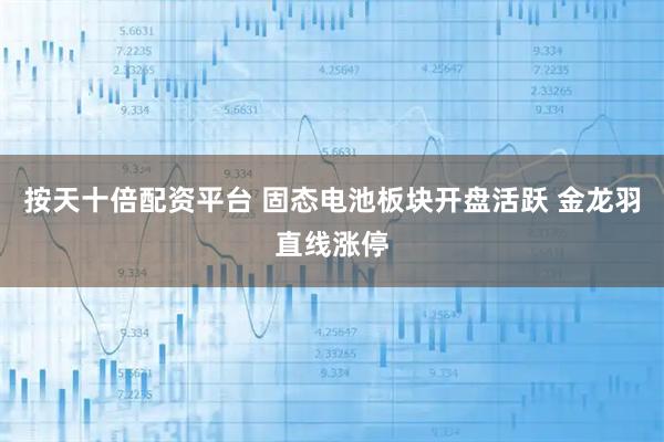 按天十倍配资平台 固态电池板块开盘活跃 金龙羽直线涨停